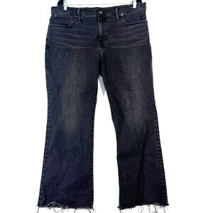 Madewell Mid Rise Kick Out Jeans Black Wash Denim Womens Size 33 Flare